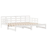 Letto Estraibile con Cassetti senza Materasso Bianco 80x200 cm