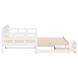 Letto Estraibile con Cassetti senza Materasso Bianco 80x200 cm