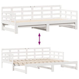 Letto Estraibile con Cassetti senza Materasso Bianco 80x200 cm