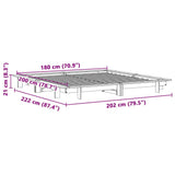 Letto senza Materasso Marrone Cera 180x200 cm in Legno di Pino