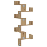 Scaffale Angolare Muro Rovere Artigianale 45x45x147 cm Legno