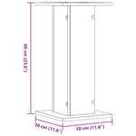 Supporti Altoparlanti 2 pz Rovere 30x30x40 cm in truciolato