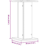 Supporti Altoparlanti 2 pz Rovere 30x30x40 cm in truciolato