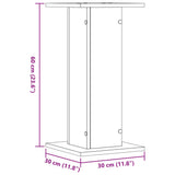 Supporti Altoparlanti 2 pz Grigio 30x30x40 cm in truciolato