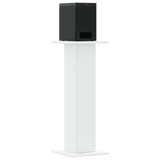 Supporti Altoparlanti 2 pz Bianchi 30x30x80cm Legno truciolato