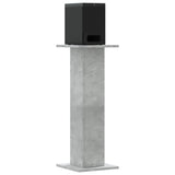 Supporti Altoparlanti 2 pz Grigio 30x30x80 cm Legno truciolato