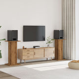 Supporti Altoparlanti 2 pz Rovere 30x30x80 cm in truciolato