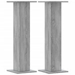 Supporti Altoparlanti 2 pz Grigio 30x30x95 cm in truciolato