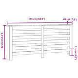 Copertura Termosifone Nera 175x20x82 cm in Legno truciolato