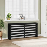 Copertura Termosifone Nera 175x20x82 cm in Legno truciolato