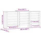 Copertura Termosifone Bianca 205x21,5x83,5 cm Legno truciolato