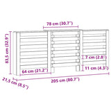 Copertura Termosifone Rovere Artigianale 205x21,5x83,5 cm Legno