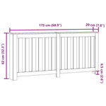 Copertura Termosifone Nera 175x20x82 cm in Legno Multistrato