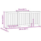 Copertura Termosifone Nera 205x21,5x83,5 cm Legno truciolato
