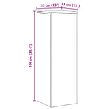 Supporto per Piante Nero 33x33x100 cm in Truciolare