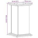 Supporto per Piante Bianco 33x33x60 cm in Truciolato