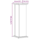 Supporto per Piante Grigio Sonoma 33x33x100 cm in Truciolato