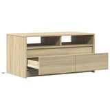 Tavolino da Salotto con Luci LED Rovere Sonoma in Truciolato