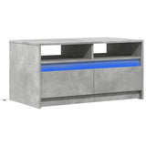 Tavolino da Salotto con Luci LED Grigio Cemento in Truciolato