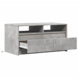 Tavolino da Salotto con Luci LED Grigio Cemento in Truciolato