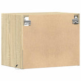 Comodino a Parete con luci LED Rovere Sonoma
