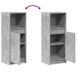 Credenza con LED Grigio Cemento 38x34x100 cm Legno truciolato