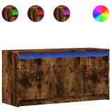 Mobile Porta TV con LED Rovere Fumo 100x34x50 cm in Truciolato