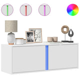 Mobile TV a Parete con Luci LED Bianco 100x31x35 cm
