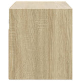 Mobile TV a Parete con Luci LED Rovere Sonoma 100x31x35 cm