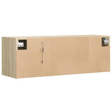 Mobile TV a Parete con Luci LED Rovere Sonoma 100x31x35 cm