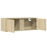 Mobile TV a Parete con Luci LED Rovere Sonoma 100x31x35 cm