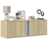 Mobile TV a Parete con Luci LED Rovere Sonoma 100x31x35 cm