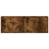 Mobile TV a Parete con Luci LED Rovere Fumo 100x31x35 cm