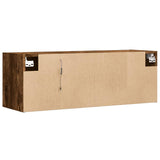 Mobile TV a Parete con Luci LED Rovere Fumo 100x31x35 cm