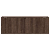Mobile TV a Parete con Luci LED Rovere Marrone 100x31x35 cm