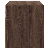 Mobile TV a Parete con Luci LED Rovere Marrone 100x31x35 cm