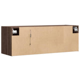 Mobile TV a Parete con Luci LED Rovere Marrone 100x31x35 cm