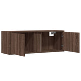 Mobile TV a Parete con Luci LED Rovere Marrone 100x31x35 cm