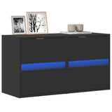 Mobili TV a Parete con Luci LED 2pz Neri 41x31x45 cm