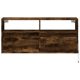 Mobile TV a Parete con Luci LED Rovere Fumo 100x31x45 cm