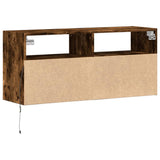 Mobile TV a Parete con Luci LED Rovere Fumo 100x31x45 cm