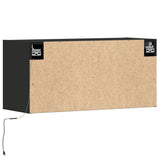 Mobile TV a Parete con Luci LED Nero 80x31x35 cm