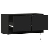 Mobile TV a Parete con Luci LED Nero 80x31x35 cm