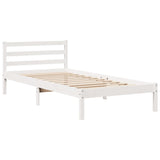 Letto senza Materasso Bianco 90x190 cm in Legno Massello Pino