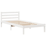 Letto senza Materasso Bianco 90x200 cm Legno Massello di Pino