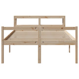 Letto per Anziani con Testiera 120x190 cm Legno Massello Pino