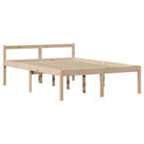 Letto per Anziani con Testiera 120x190 cm Legno Massello Pino