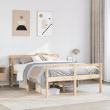 Letto per Anziani con Testiera 120x190 cm Legno Massello Pino