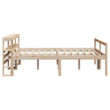 Letto per Anziani con Testiera 140x190 cm Legno Massello Pino