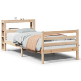 Giroletto con Testiera 90x200 cm in Legno Massello di Pino